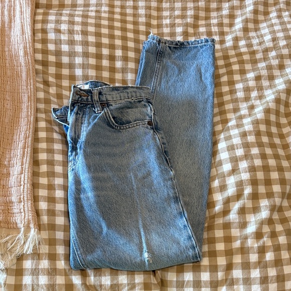 Re/Done Blue Straight Leg Jeans - Picture 5 of 6